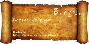 Bozzai Ágnes névjegykártya